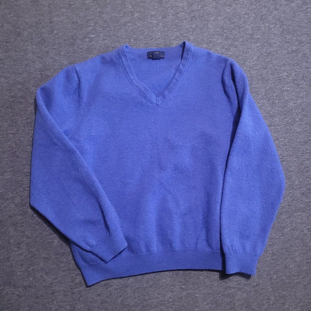 346 Brooks Brother large sweater merino wool soft stretch ribbed blue longlseeve